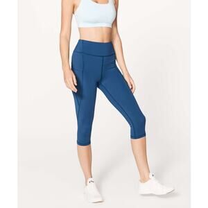 Lululemon Break Free Crop 17" Leggings Night Tide Blue 4